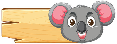 Vector illustration of a cute koala faceのイラスト素材
