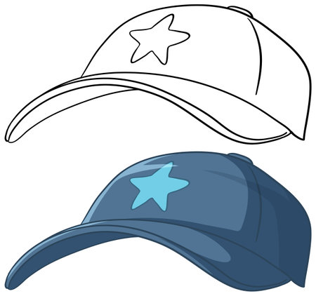 Vector illustration of a baseball cap with starのイラスト素材