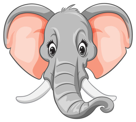 Adorable elephant cartoon in a vector formatのイラスト素材
