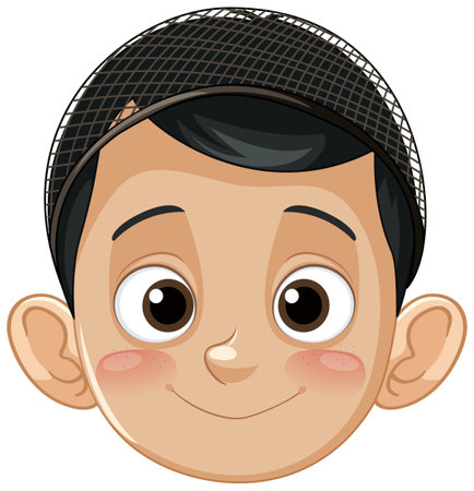 Happy boy wearing a traditional capのイラスト素材