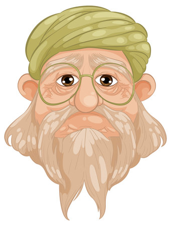 Illustration of an elderly man with glassesのイラスト素材