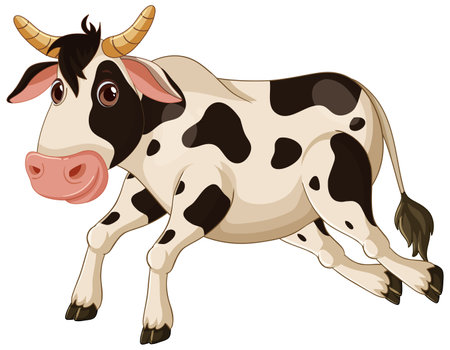 A cheerful cow with a playful expressionのイラスト素材