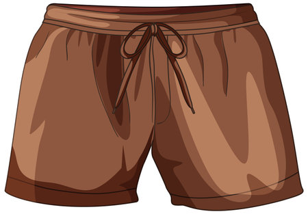 Vector illustration of brown athletic shorts with drawstring. Smooth shading and clean lines create a modern, sporty lookのイラスト素材