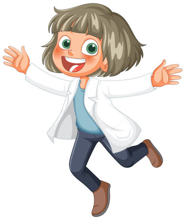 Happy child jumping with excitement and enthusiasmのイラスト素材