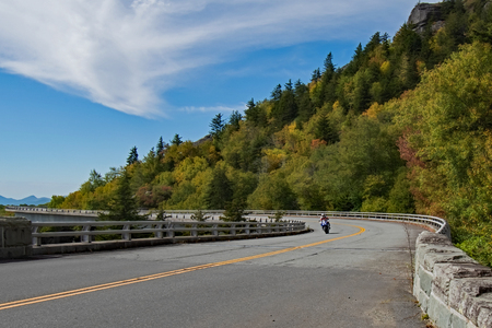 Motorcycle on Parkwayの写真素材