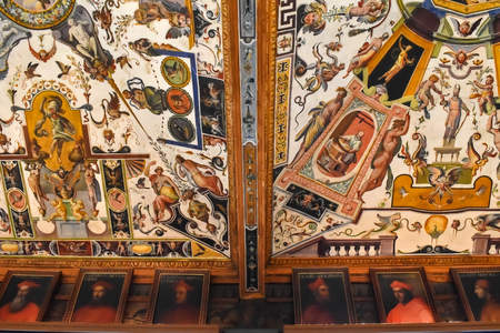 Painted Ceiling at Uffiziのeditorial素材