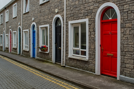 Rowhouse Doors in Irelandの写真素材