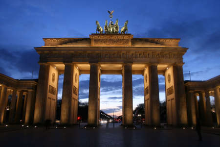Brandenburger Gate with blue evening Skyの写真素材