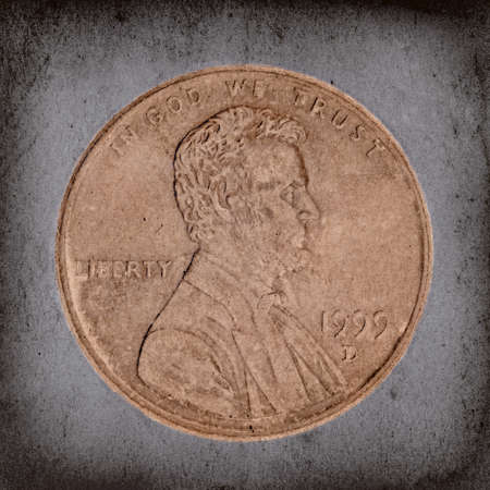 Vintage Grunge Penny Macroの写真素材