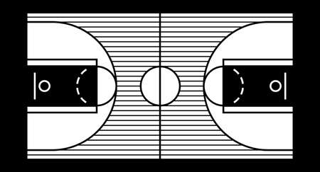 Vector illustration of a hardwood basketball courtのイラスト素材