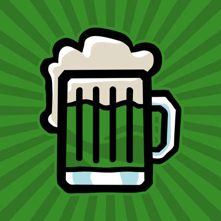 Green Beer Stein Vector Iconのイラスト素材