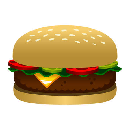 Burger cartoon vector illustrationのイラスト素材