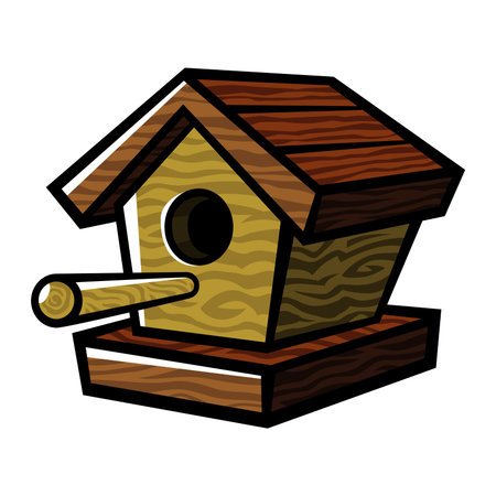 Birdhouse vector cartoon illustrationのイラスト素材