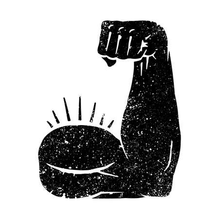 Biceps Flex Arm Vector Iconのイラスト素材
