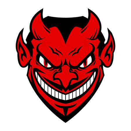 Devil cartoon head vector iconのイラスト素材