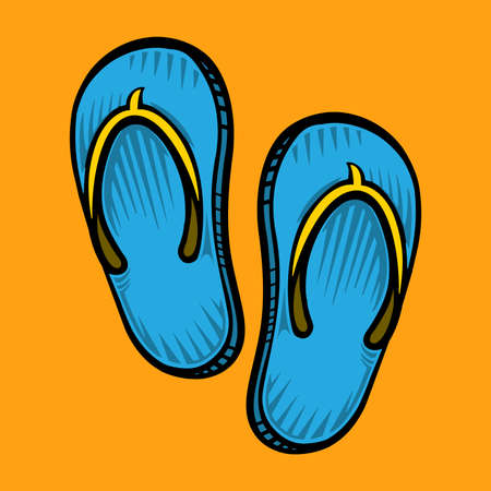 Flip Flop Shoe Vector Iconのイラスト素材
