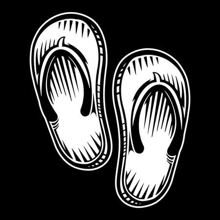 Flip Flop Shoe Vector Iconのイラスト素材