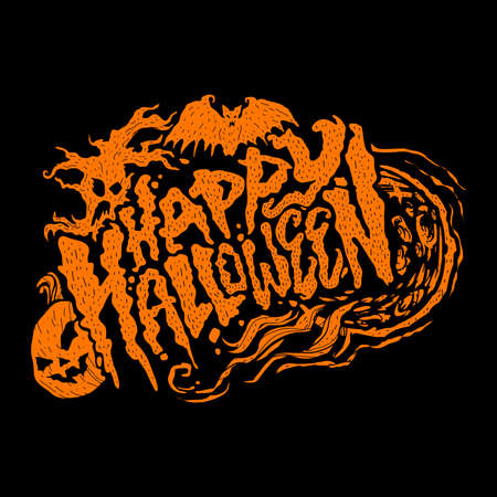 Happy Halloween text design letteringのイラスト素材