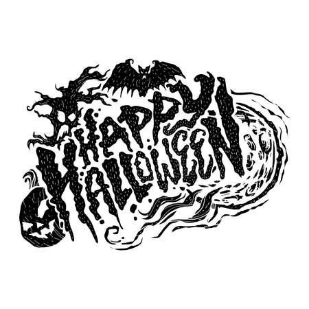 Happy Halloween text design letteringのイラスト素材
