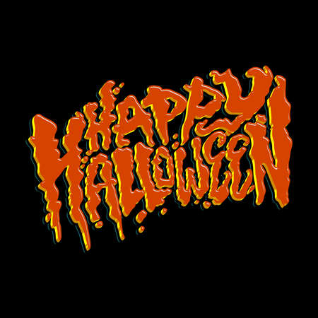 Happy Halloween text design letteringのイラスト素材