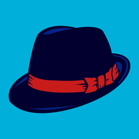 Vector illustration black fedora hatのイラスト素材