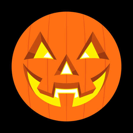 Jack O Lantern Pumpkin Vector Iconのイラスト素材