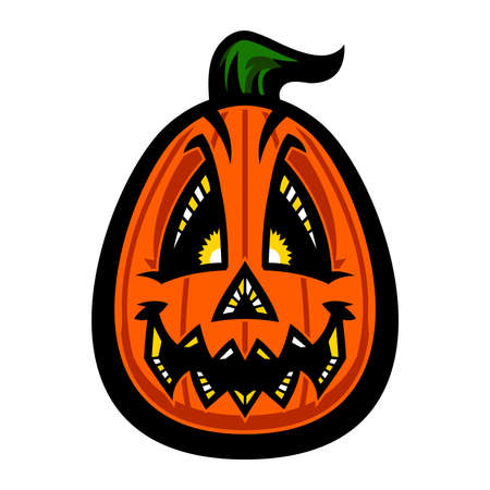 Jack O Lantern Pumpkin Vector Iconのイラスト素材