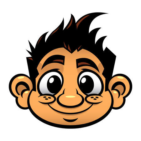 Kid cute face cartoon illustration iconのイラスト素材