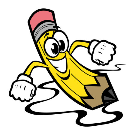 Pencil cartoon vector illustration