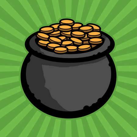 Pot of Gold Vector Iconのイラスト素材