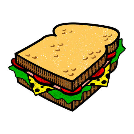 Sandwich cartoon vector illlustrationのイラスト素材