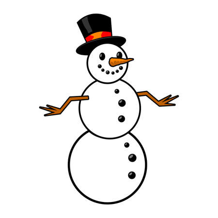 Snowman cartoon vector illustrationのイラスト素材