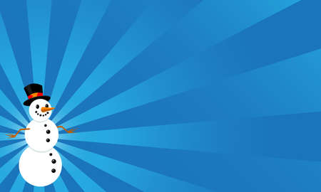 Snowman cartoon vector illustrationのイラスト素材