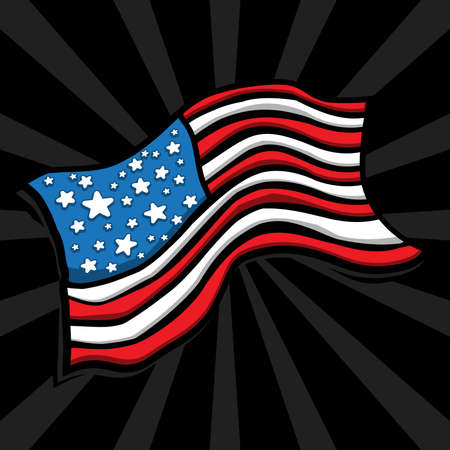 American flag vector iconのイラスト素材