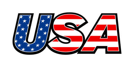 USA flag textのイラスト素材