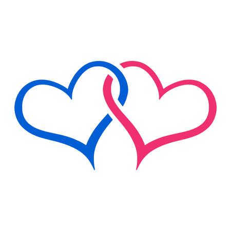 Hearts linked vector illustrationのイラスト素材