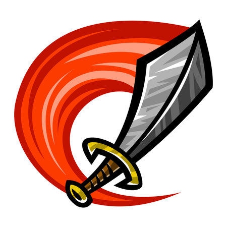Metal Sword vector cartoon iconのイラスト素材