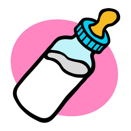 Baby Bottle Milk vector iconのイラスト素材