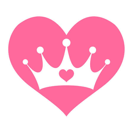 Pink Girly Princess Royalty Crown With Heart Jewelsのイラスト素材