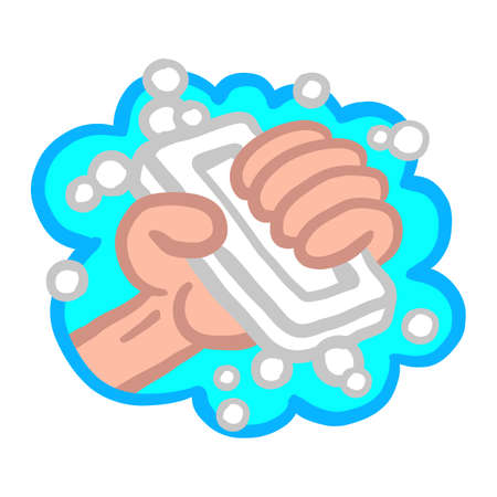 Hand Holding Bar of Soapのイラスト素材