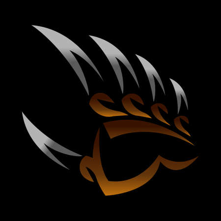 Grizzly bear claw vector illustrationのイラスト素材