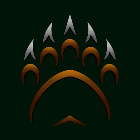 Grizzly bear claw vector illustrationのイラスト素材