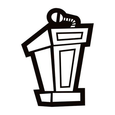Presentation podium for lectures or public speaking - vector graphicのイラスト素材