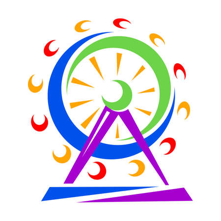 Ferris Wheel Circus Ride Cartoonのイラスト素材