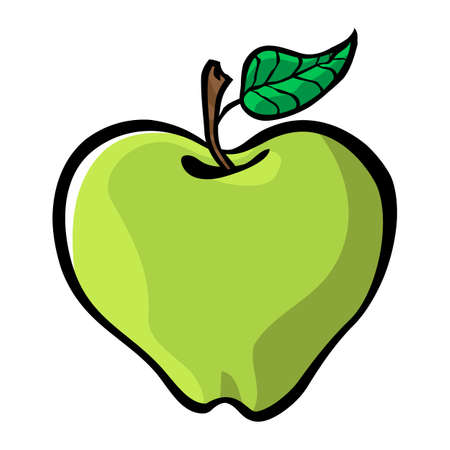 Apple cartoon iconのイラスト素材
