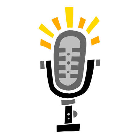 Microphone equipment for recording audio for music, radio, or podcastのイラスト素材