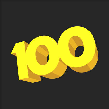 Number 100 / One Hundred Cool Trendy Text Graphicのイラスト素材
