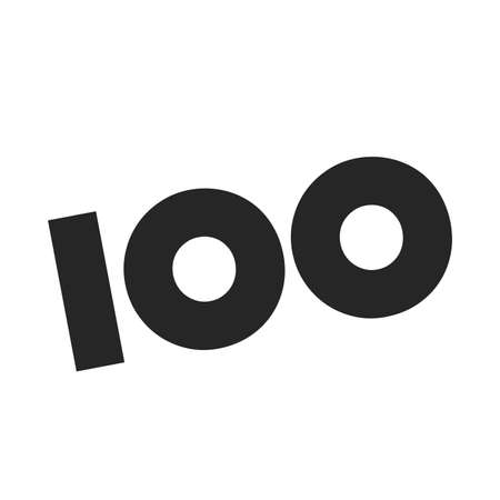 Number 100 / One Hundred Cool Trendy Text Graphicのイラスト素材