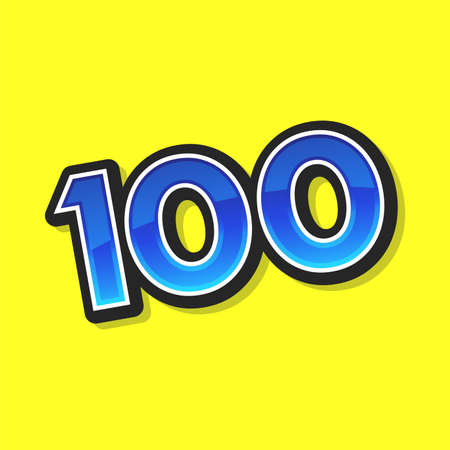 Number 100 / One Hundred Cool Trendy Text Graphicのイラスト素材