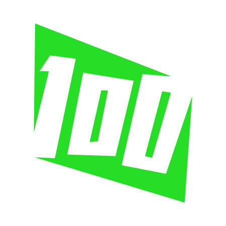Number 100 / One Hundred Cool Trendy Text Graphicのイラスト素材